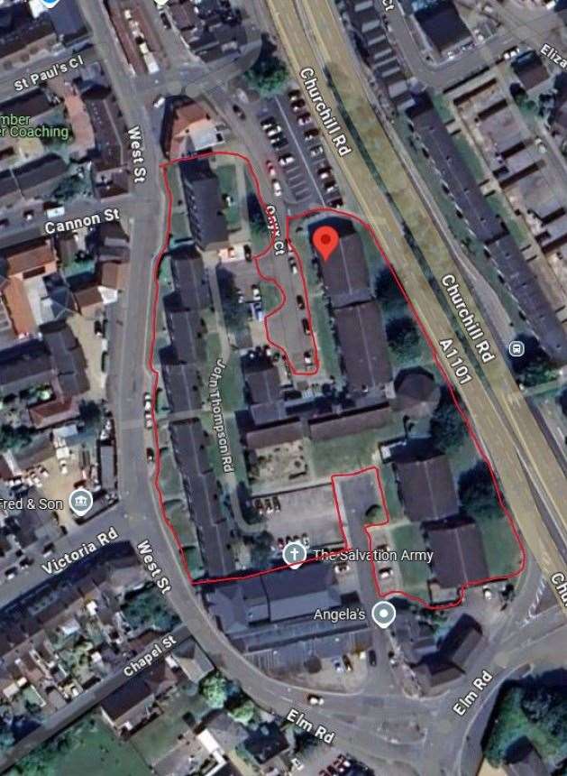A map of the closed-off areas