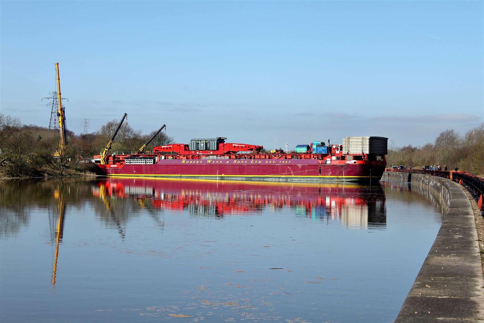 The Terra Marique offloading on the River Ribble in Preston, Lancashire. Picture: Robert Wynn & Sons