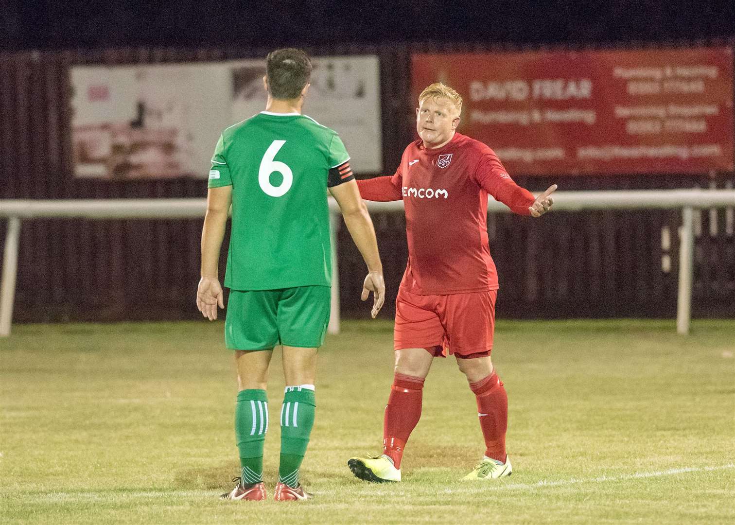 FA Cup replay Ely City V Wisbech Town Red card for Steve Holder Picture by Mark Westley. (16097281)