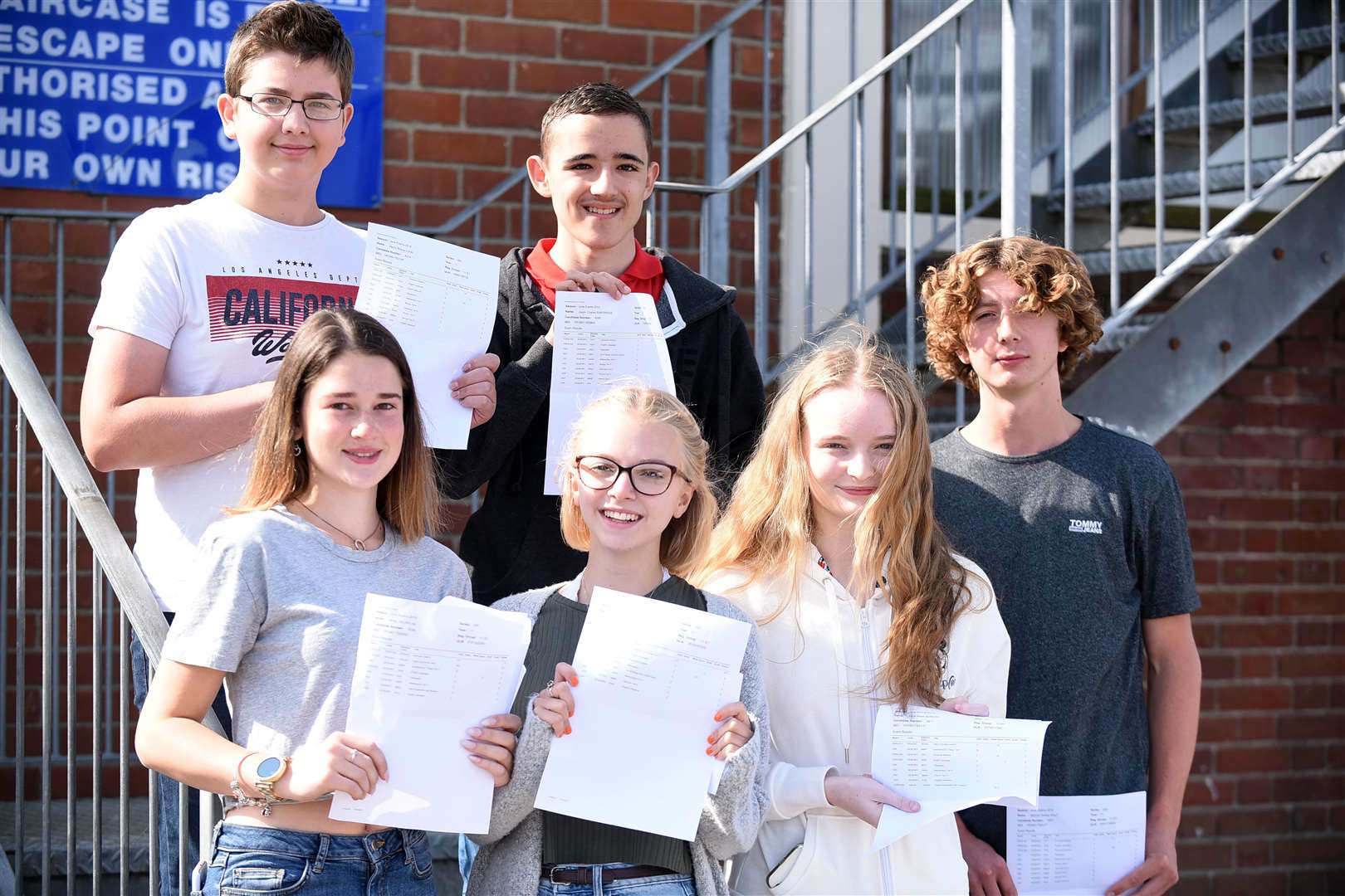 Marshland High students from left: Henry Lunn, Jason Partridge, Marcus Holt, Molly Nicholas, and Neve Curson, are happy with their GCSE results.