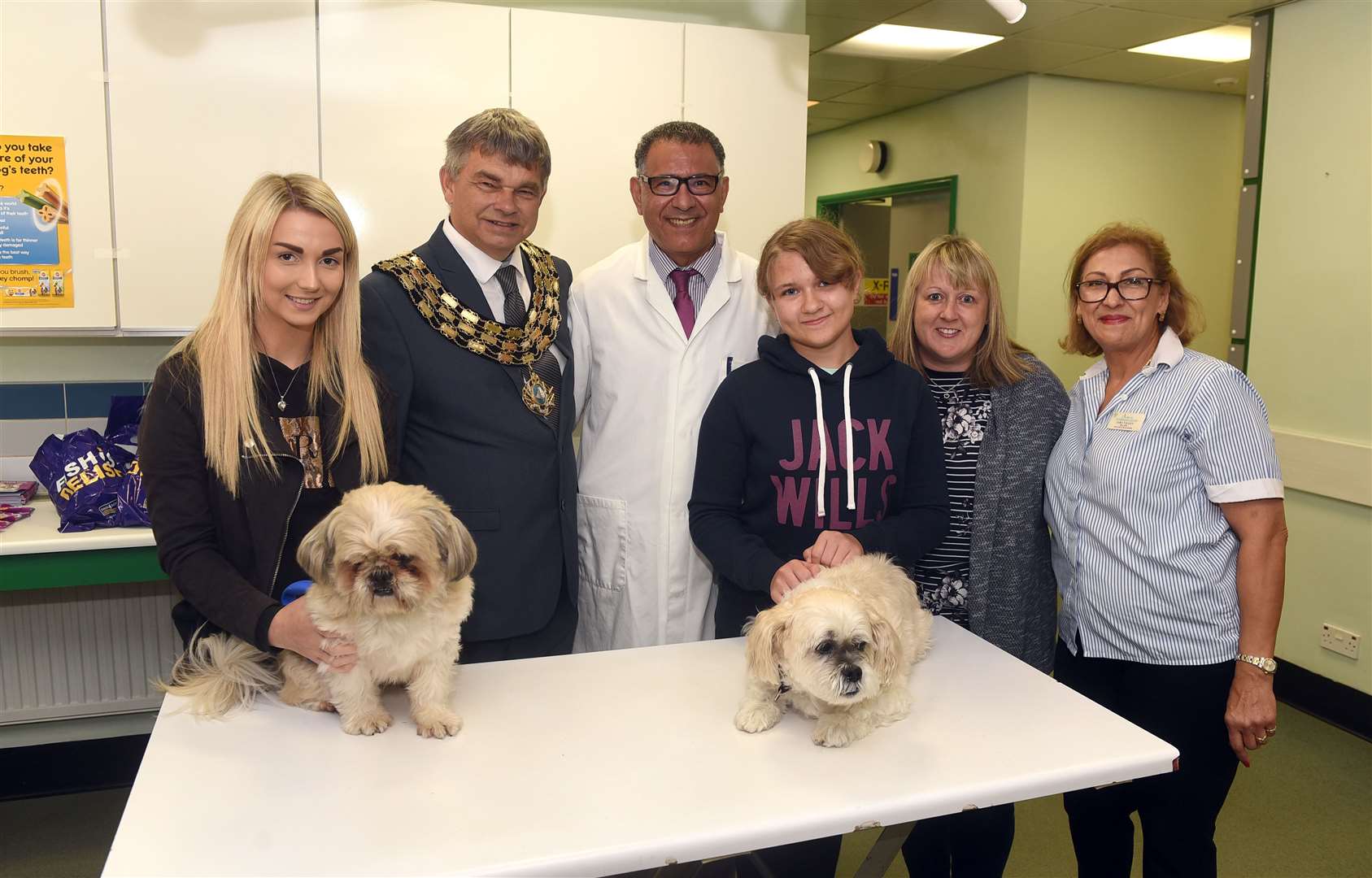 Amical Veterinary Centre open day,..left to right Charlie Hawkins, March Mayor Rob Skoulding, Nick Valley, Chloe Skoulding, Laura Skoulding, Tara Valley. (17275105)