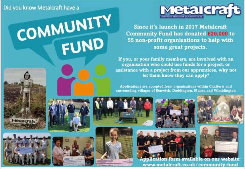 Local groups can apply for a financial helping hand from Stainless Metalcraft's community fund.