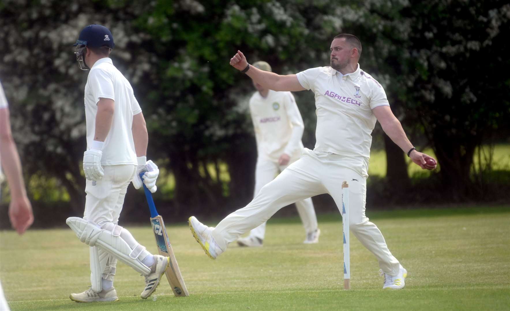 Chatteris' Jimmy Wood bowling. Picture: Adam Fairbrother