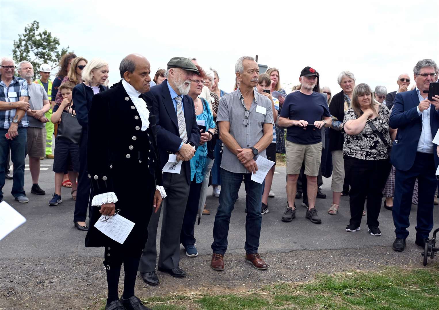 Unveling of plaque to those who died during World War 2 in a Lancaster at Sealeys Lane Parson Drove