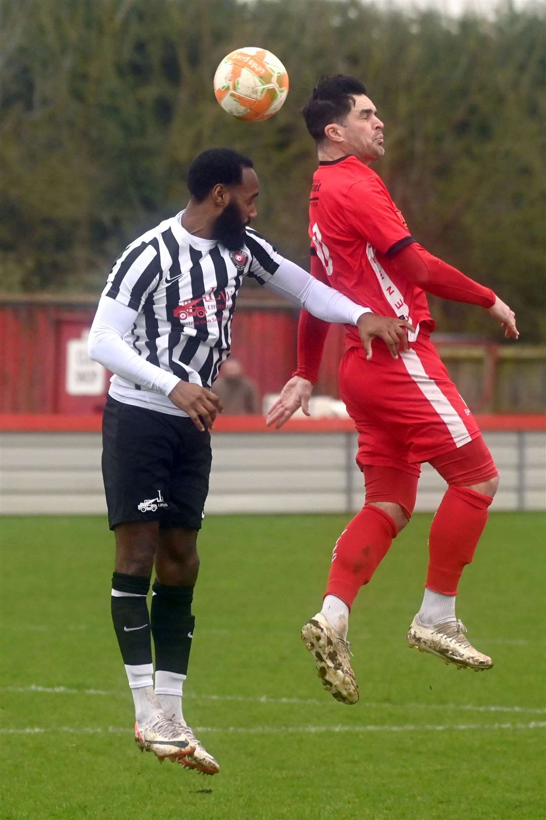 John Challinor in action for Wisbech Town during their game with Eastwood last season