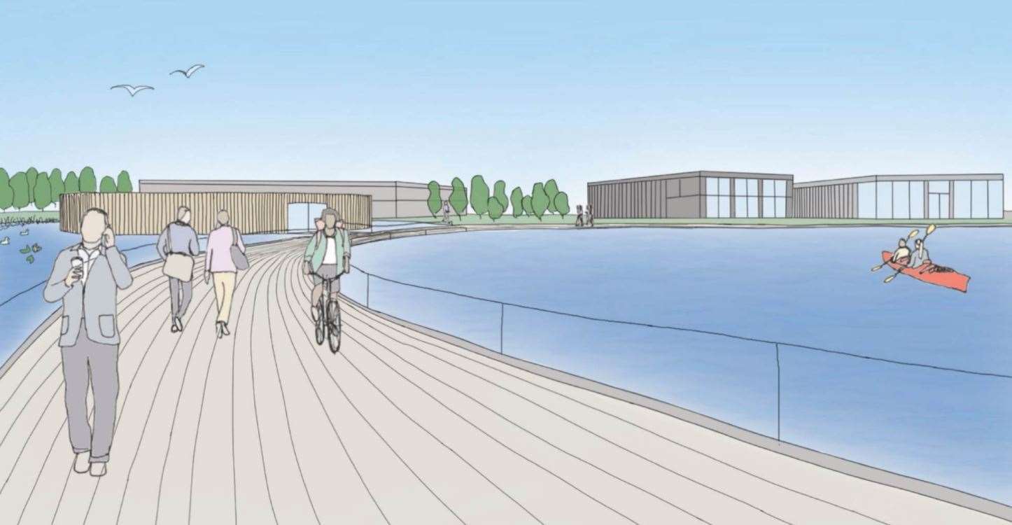 Whittlesey Science Park waterfront concept sketch. Picture: Bond