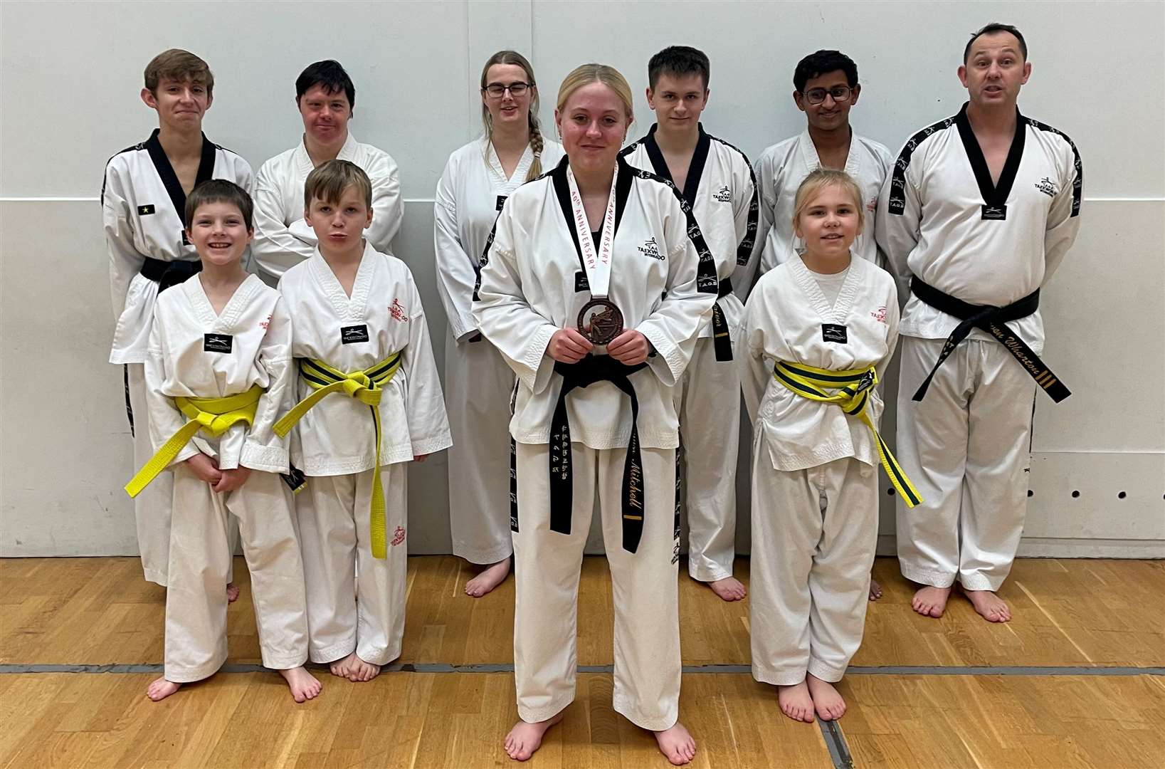 Tegan Mitchell with other March tae kwon-do students