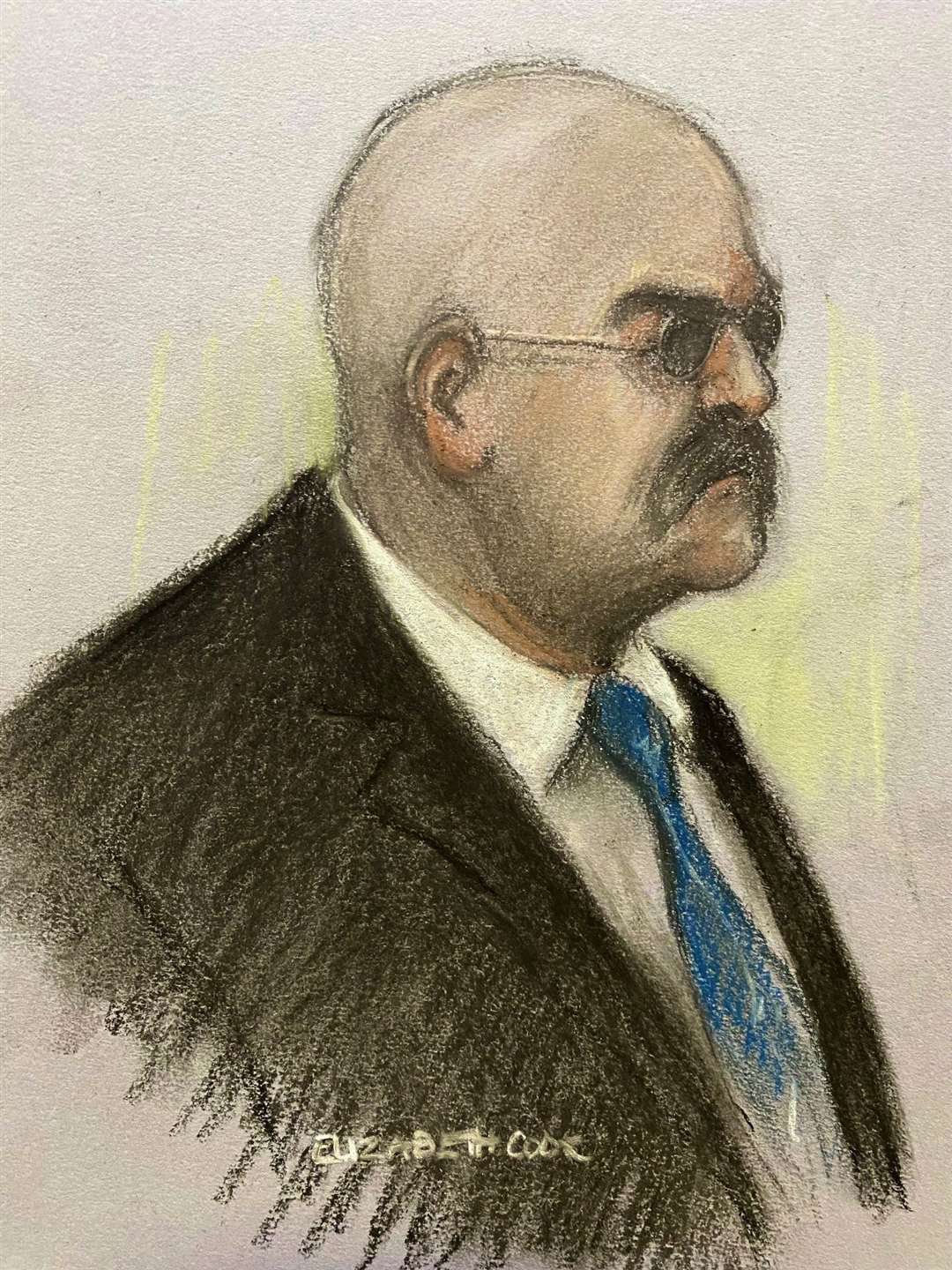 Court artist sketch of Charles Bronson (Elizabeth Cook/PA)