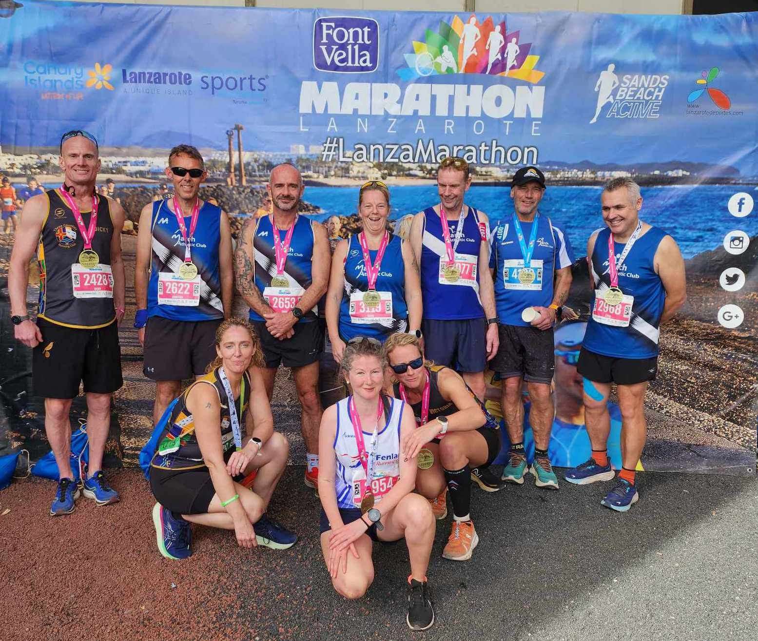 March runners are joined by those from the Fenland and Three Counties clubs in Lanzarote