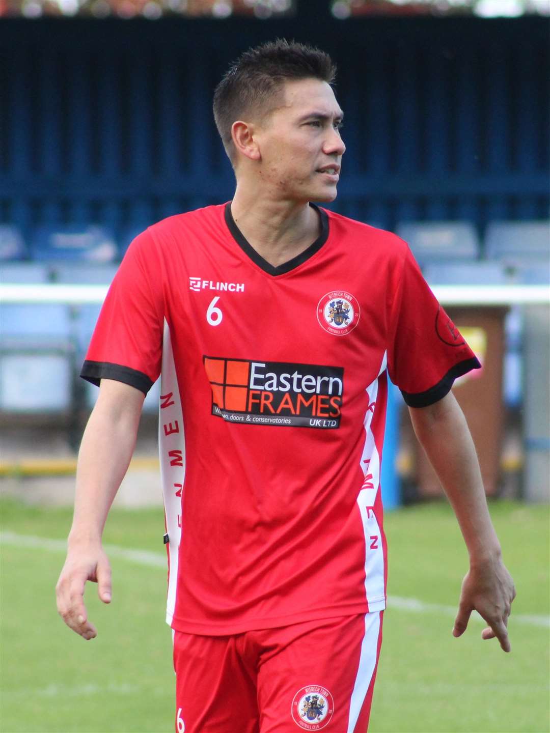 Goal scorer George Zuerner in action against Boston Town. Photo ERIN LARHAM