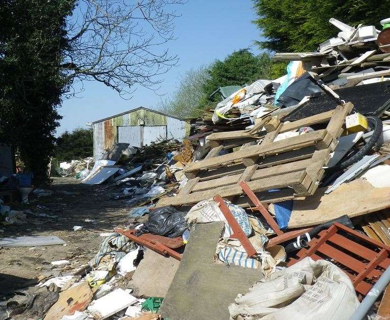 Huge piles of waste were found by Environment Agency at the Holbeach site