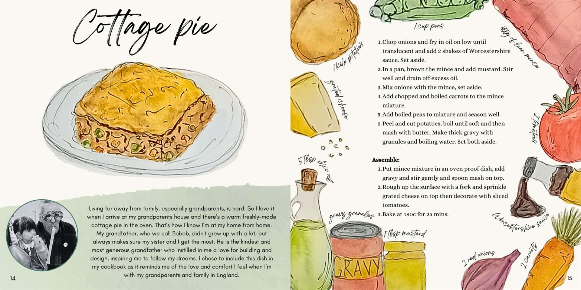 A Cottage pie recipe in Isabelle’s cookbook (Isabelle/PA)