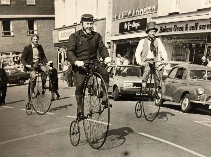 Colin and other club members on their Penny Farthings.