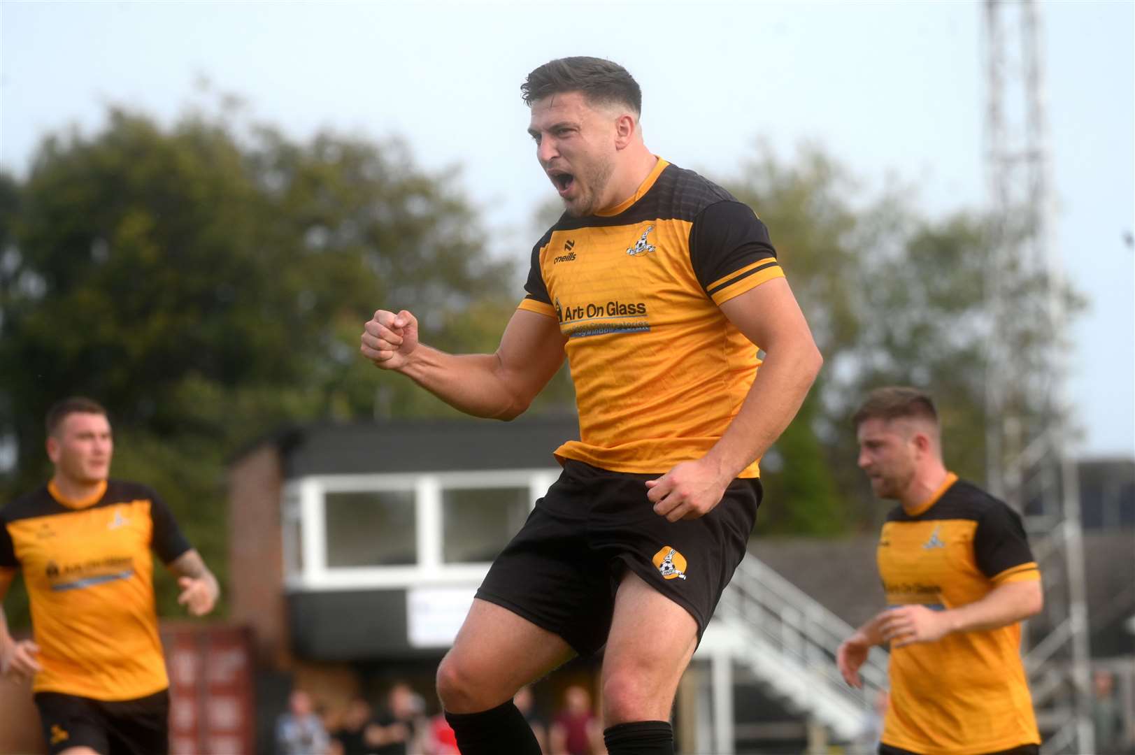 Danny Emmington began the March Town comeback with a penalty in the second half as the defending holders booked their place in the final of the Hinchingbrooke Cup for a second successive season tonight.