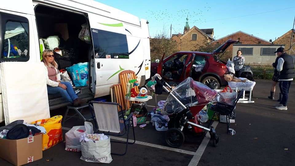 Rachel Green at the first baby bank which was held in City Road car park in March in 2020.