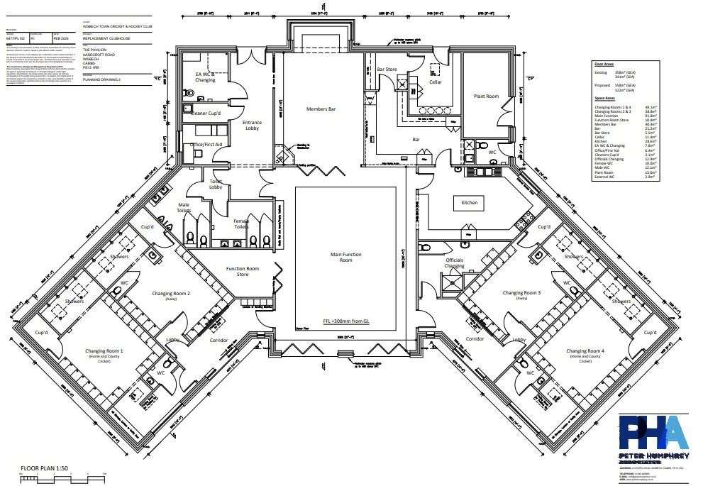 A floorplan for the proposed new clubhouse