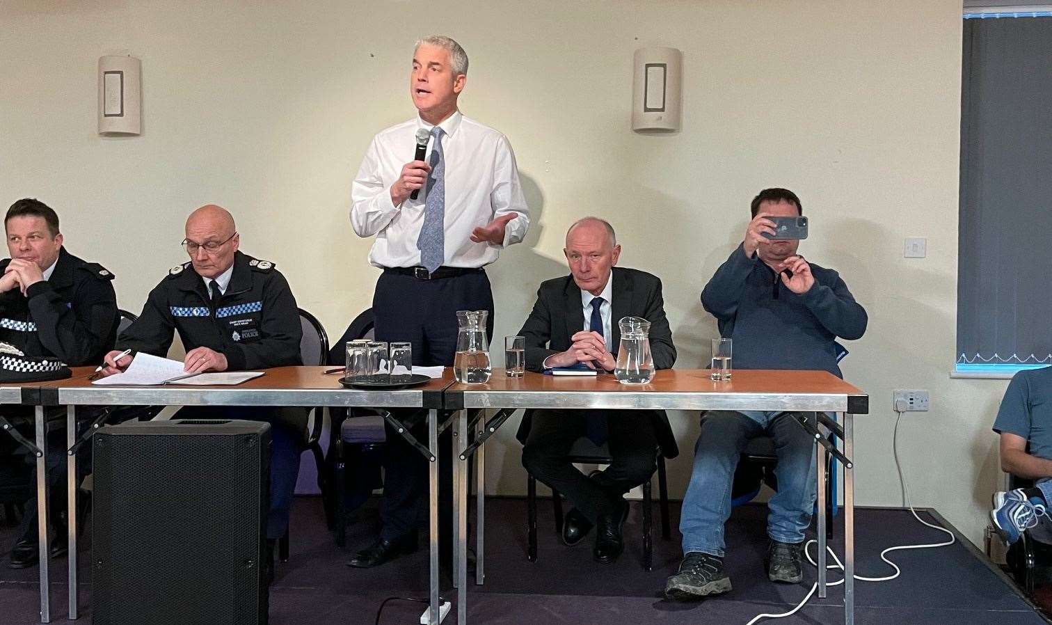 MP Steve Barclay explains why he and local councillor Charlie Marks called the meeting and said he was happy that the people in charge of policing had attended
