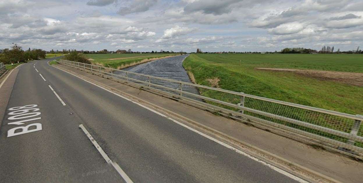 The work will take place between Upwell's Cottons Corner Bridge (pictured) and St Germans Pumping Station. Picture: Google Maps