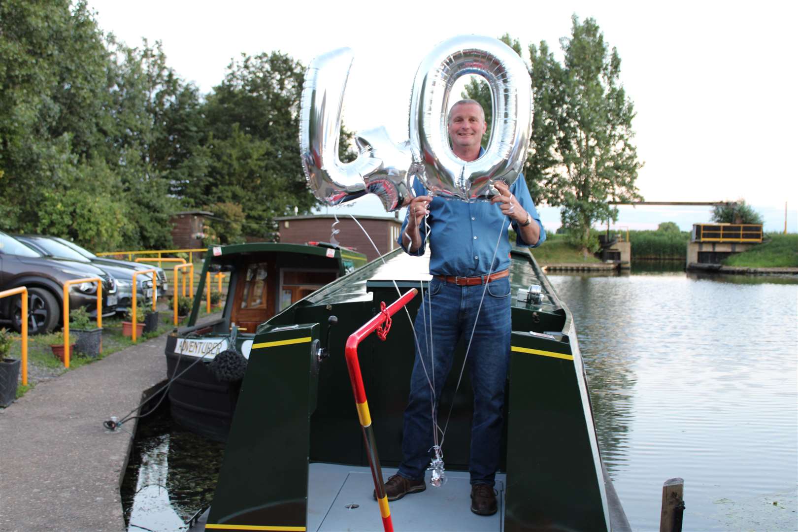 Alan on board a narrowboat (57850505)