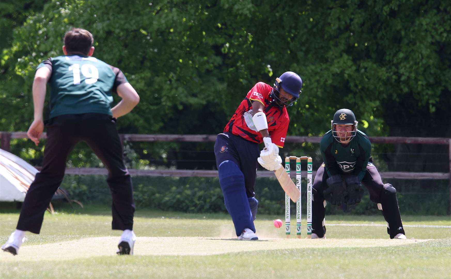 Man of the match Shalin De Mel in batting action. Picture: Richard Marsham