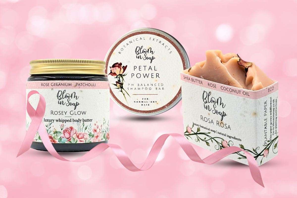Bloom In Soap wears it pink for Breast Cancer Awareness.