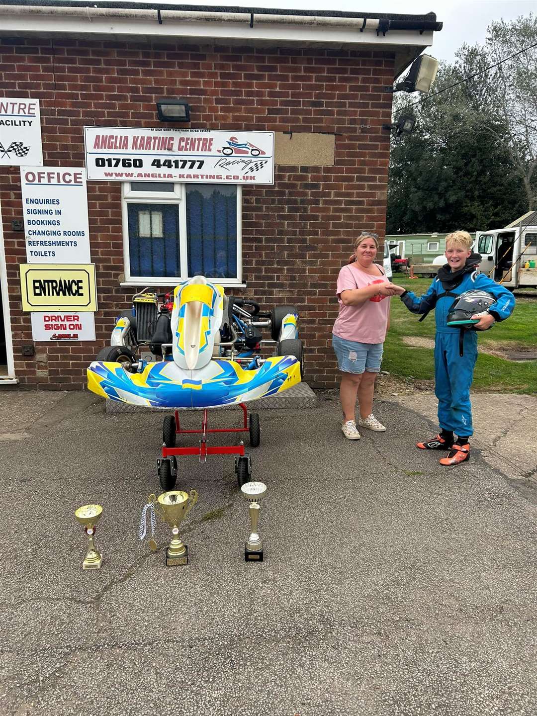 Alfie Irvine has been sponsored by Anglia Karting Centre, where he started his driving career.