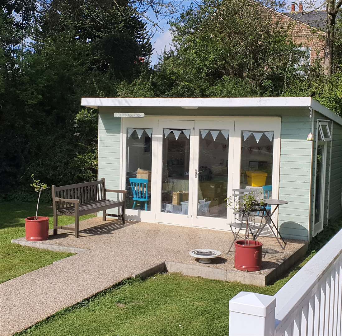 The care home has a bright garden for residents