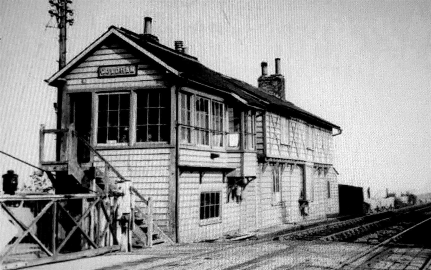 The formerColdham signal box pictured in 1962
