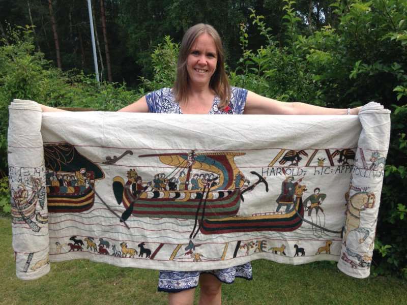 Mia Hanson from Wisbech is recreating the Bayeaux tapestry.