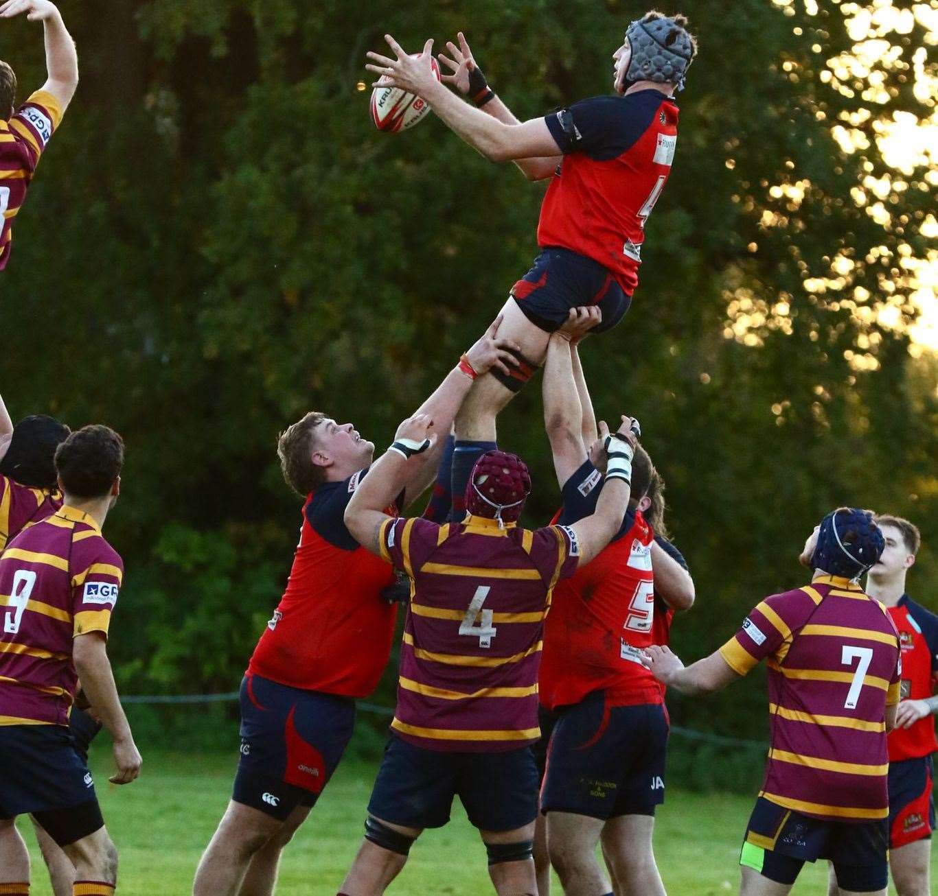 Man of the match Solomon Prestidge dominated the lineouts. Picture: Andy Titmuss