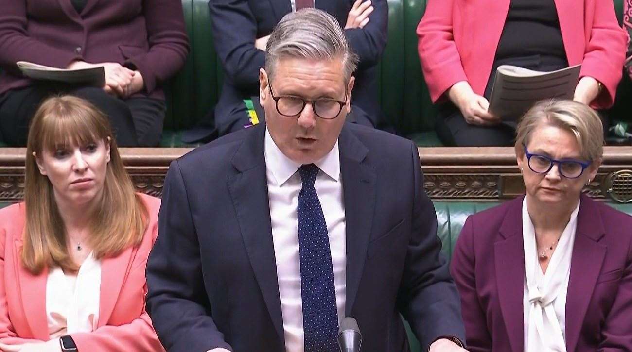 Prime Minister Sir Keir Starmer speaking during Prime Minister’s Questions (House of Commons/PA)
