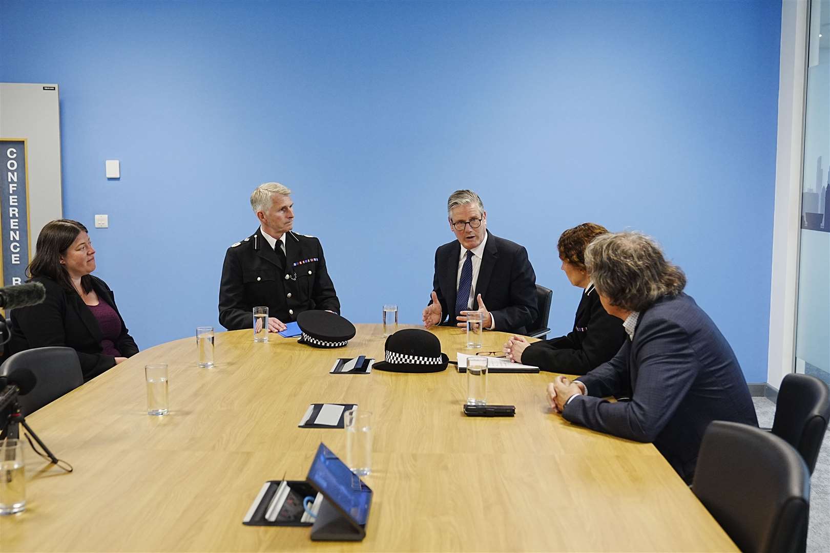 Prime Minister Sir Keir Starmer met police chiefs in Liverpool (Peter Byrne/PA)
