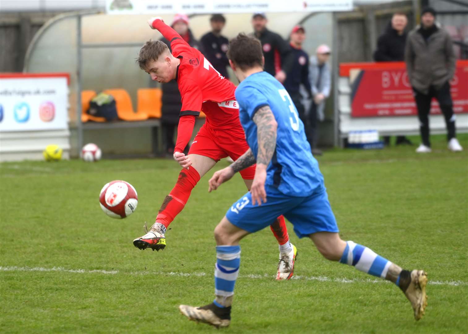 Wisbech Town Reserves take a 1-0 lead against Outwell Swifts