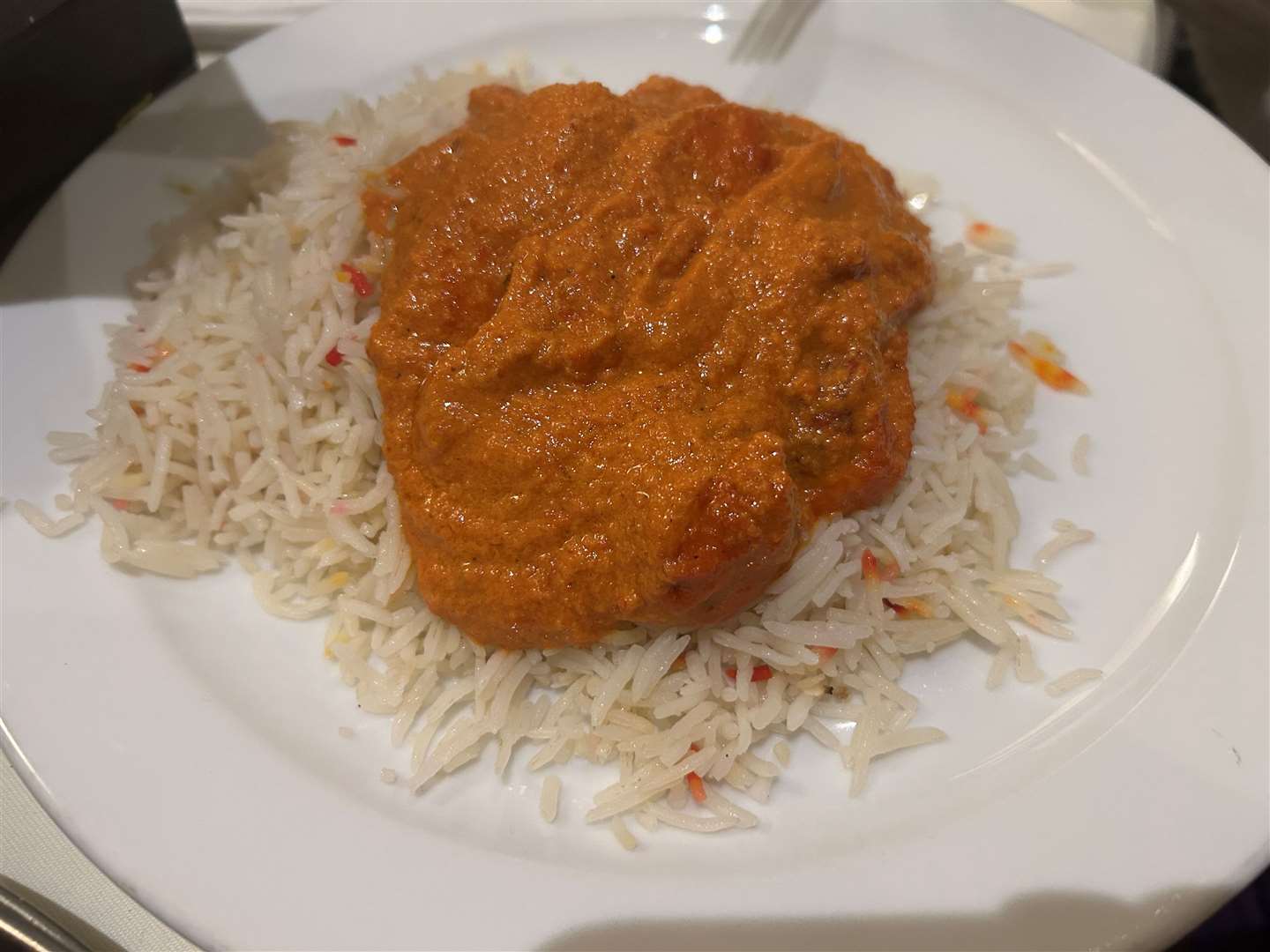 Mum went for the chicken tikka with pilao rice