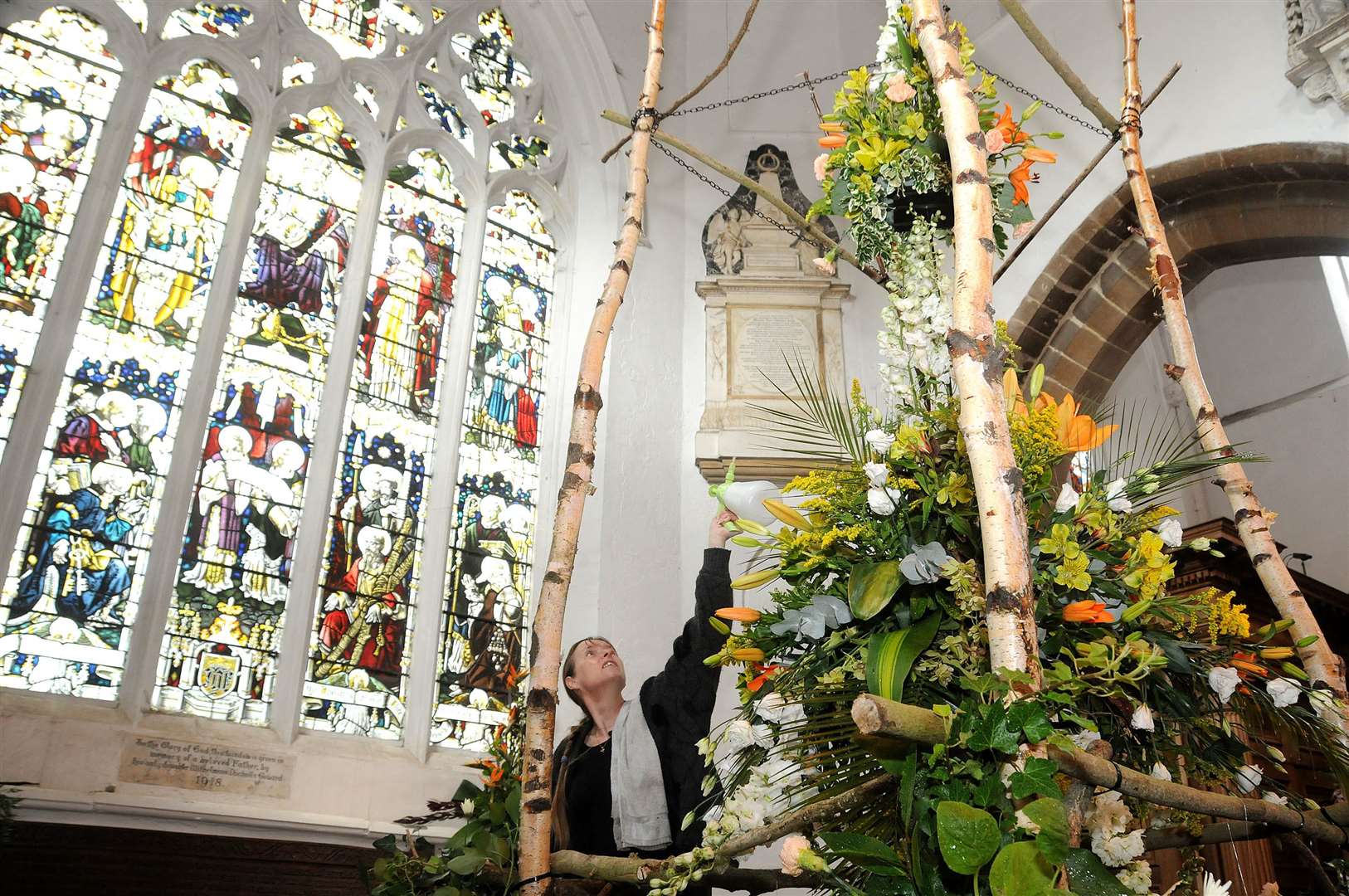 Rose Fair Flower Festival in St Peter's Church is based on a different theme each year such as historic moments.