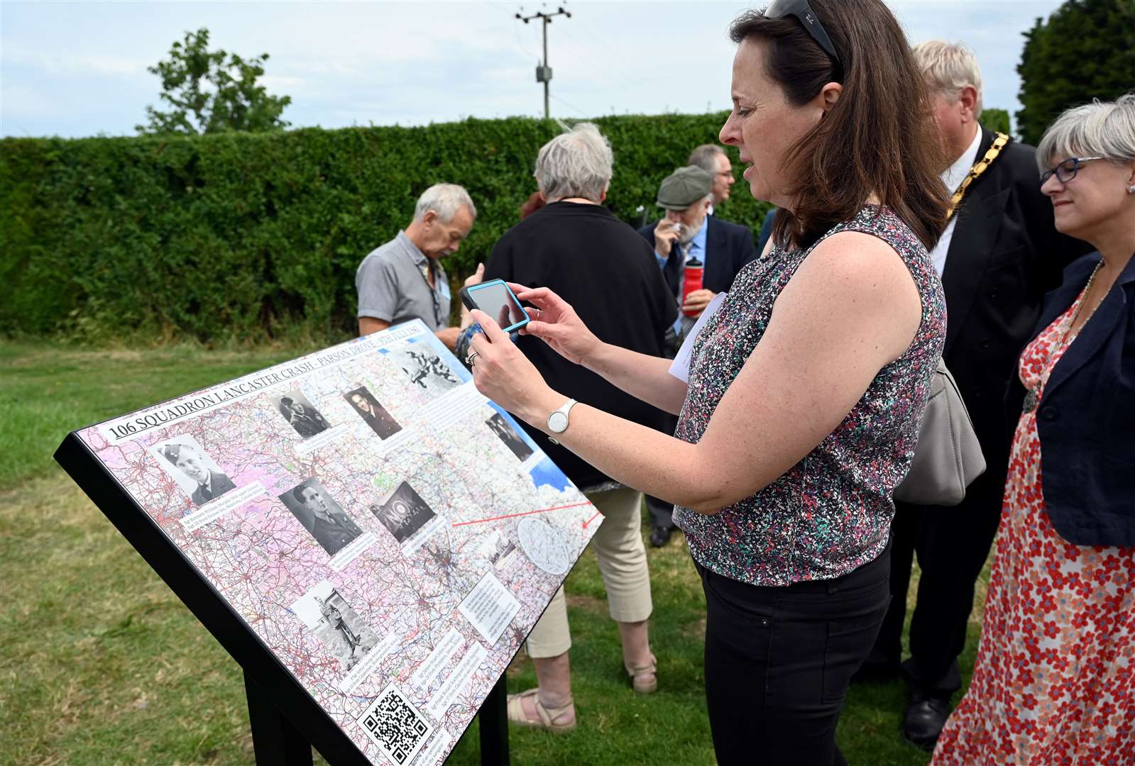Unveling of plaque to those who died during World War 2 in a Lancaster at Sealeys Lane Parson Drove