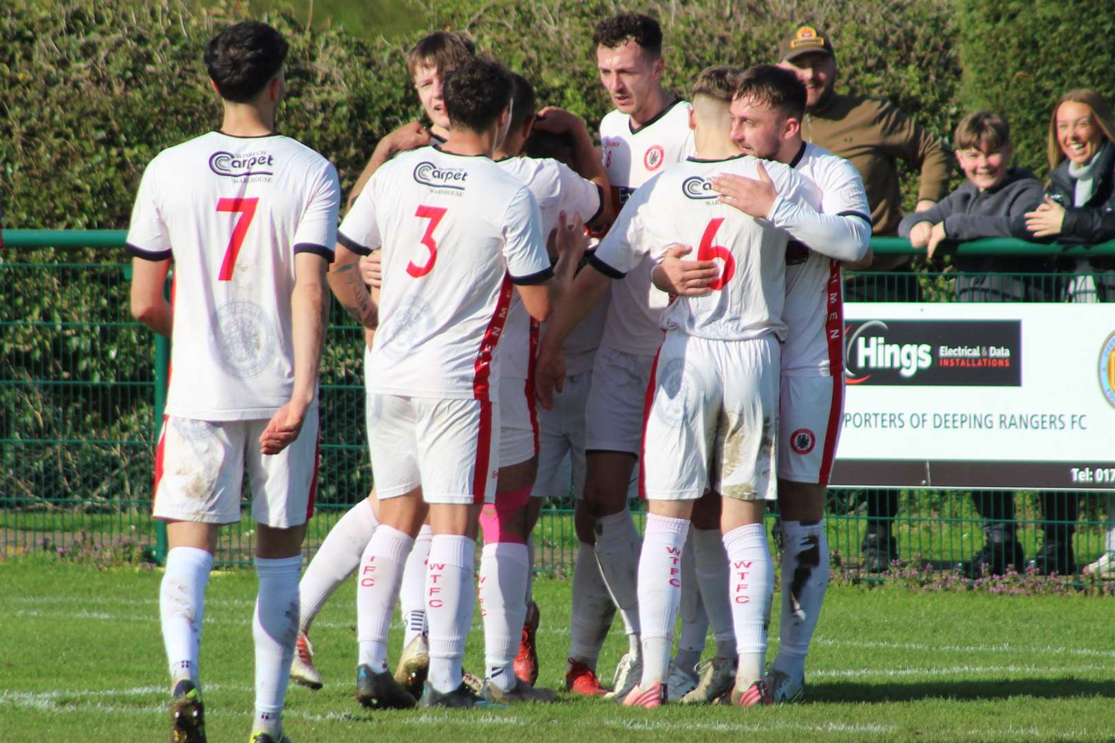 Congratulations after Max Matless' equaliser. Picture: Erin Larham