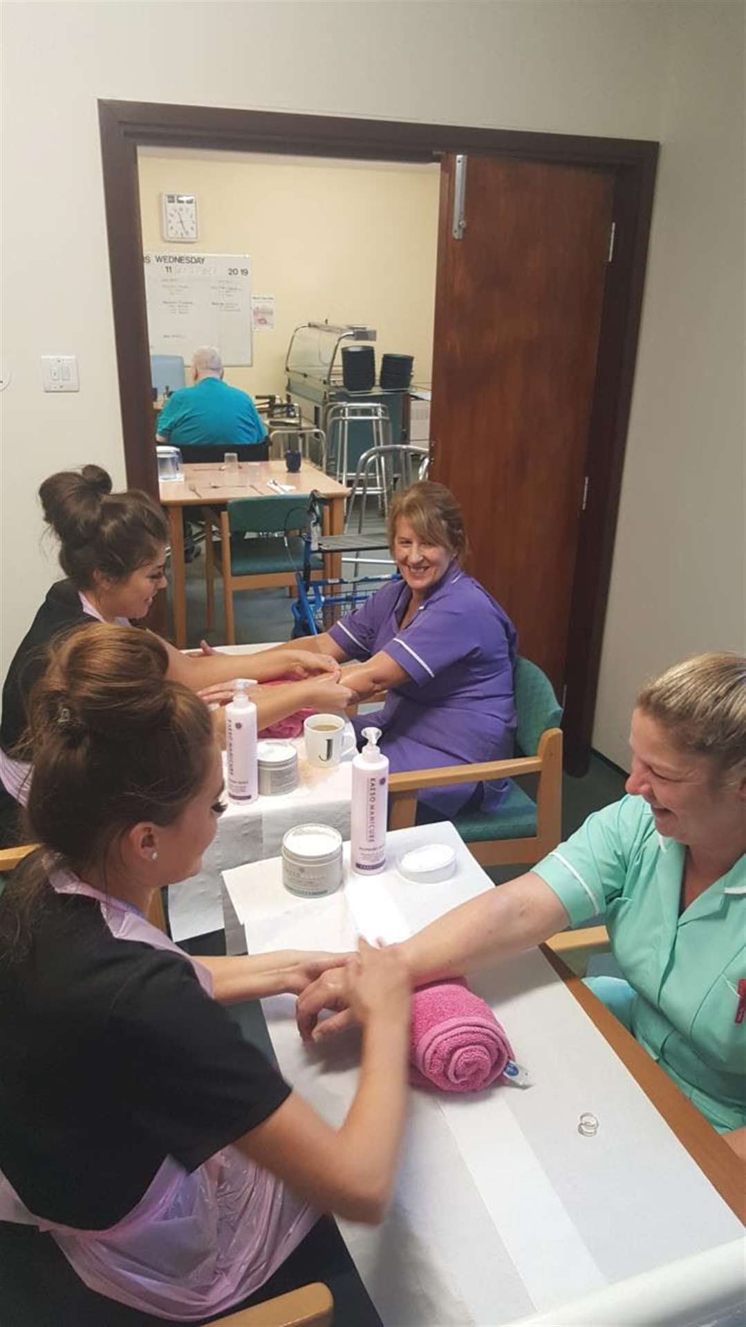 Beauty therapy students from the College of West Anglia’s (CWA) Wisbech Campus have supported NHS staff by offering free pamper treatments at North Cambridgeshire Hospital. (19828928)