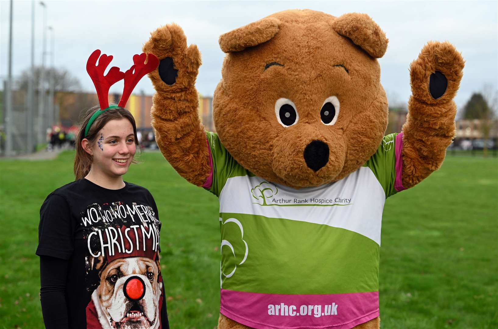 Lily Boughen pictured with Arthur the Bear - her dad was looked after by Arthur Rank in his last days