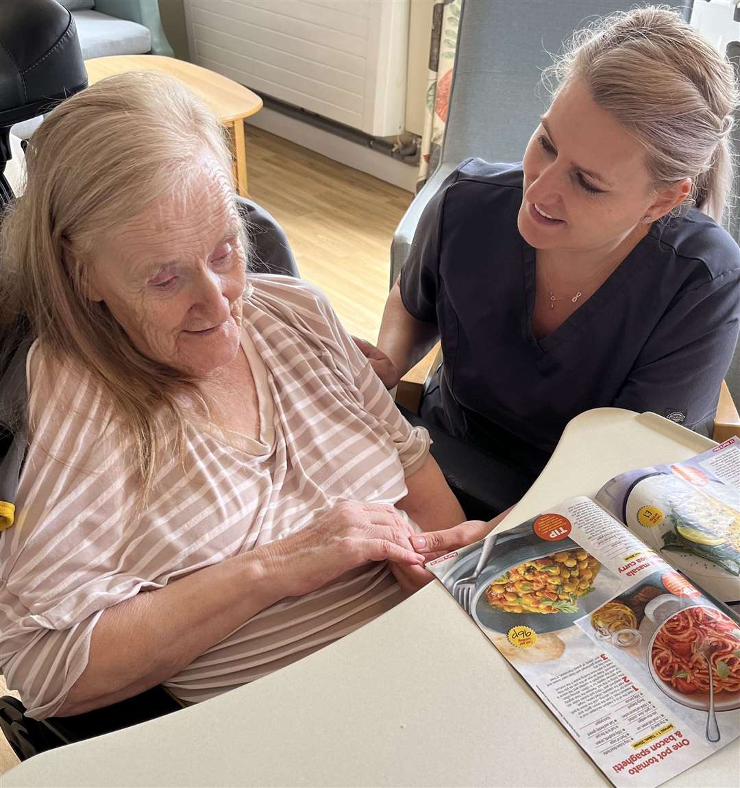 Staff at the home spends dedicated time with residents