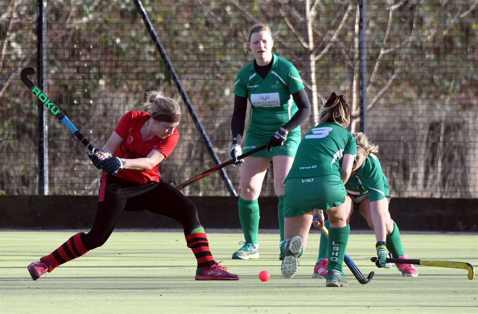 Wisbech Ladies 1sts captain Jo Gomm in action