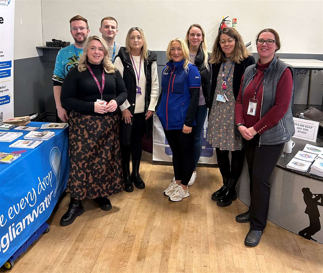 Representatives of a range of organisations gather in Walsoken to offer ‘beat your bills’ advice and support. From left: Jack Avison, CPFT and How are You Fenland; Stacey Otter, Anglian Water; Jacob Medlock, Kings Lynn and West Norfolk Council; Hayley Wynn, Fenland District Council; Julie Bush, Tesco Community Champion; Monika Mazeikaite Community Connector Cambridgeshire County Council; Rebekah Bensley-Mills Lily, Kings Lynn and West Norfolk Borough Council; Dawn Long, Age UK.