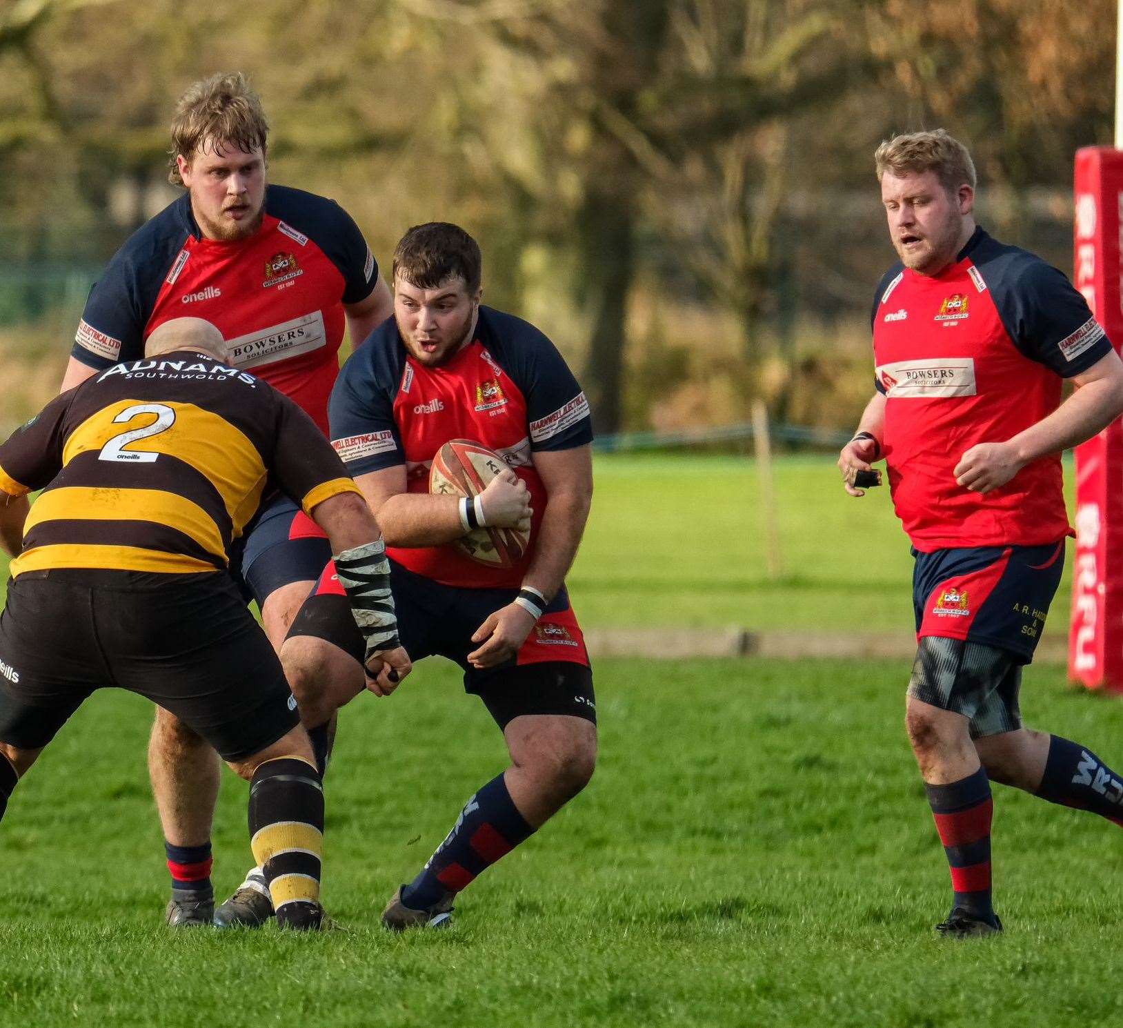 Hooker George Overland on the charge. Picture: Andy Titmuss