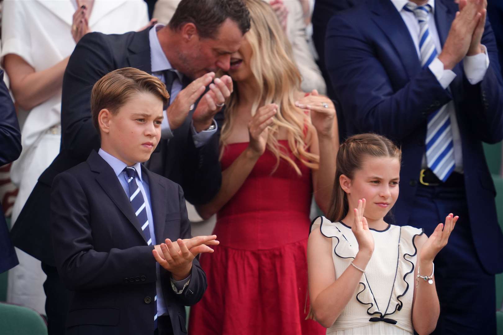 Prince George and Princess Charlotte in the Royal Box at Wimbledon (Adam Davy/PA)