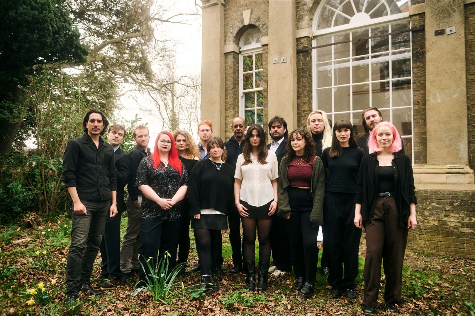 The cast and crew of Dig. Dig. Dead! pictured in Wisbech General Cemetery, which will be one of the local locations chosen for the film