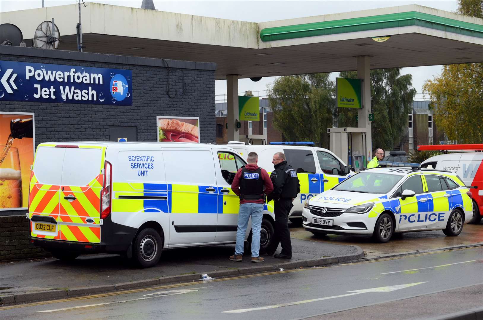 Police at BP garage on Lynn Rd Wisbech
