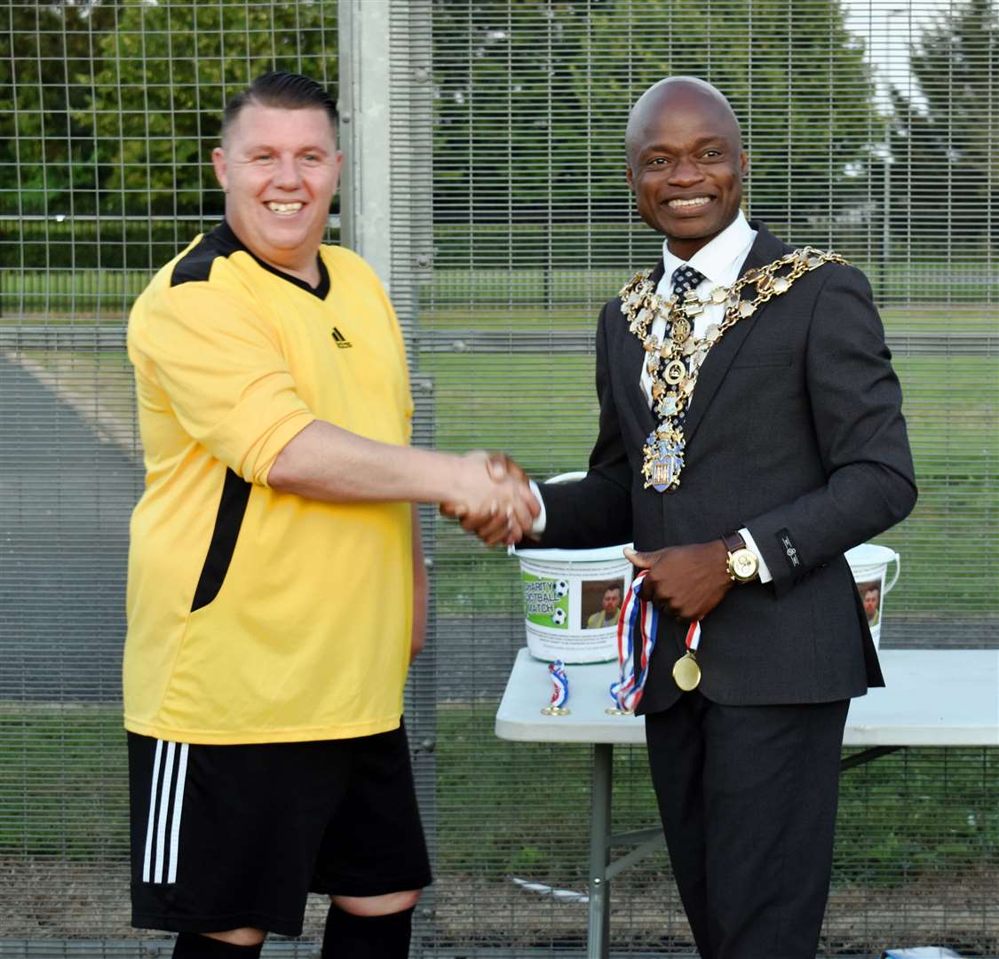 Ash Gower, who was the lead organiser, with Mayor Sidney Imafidon.