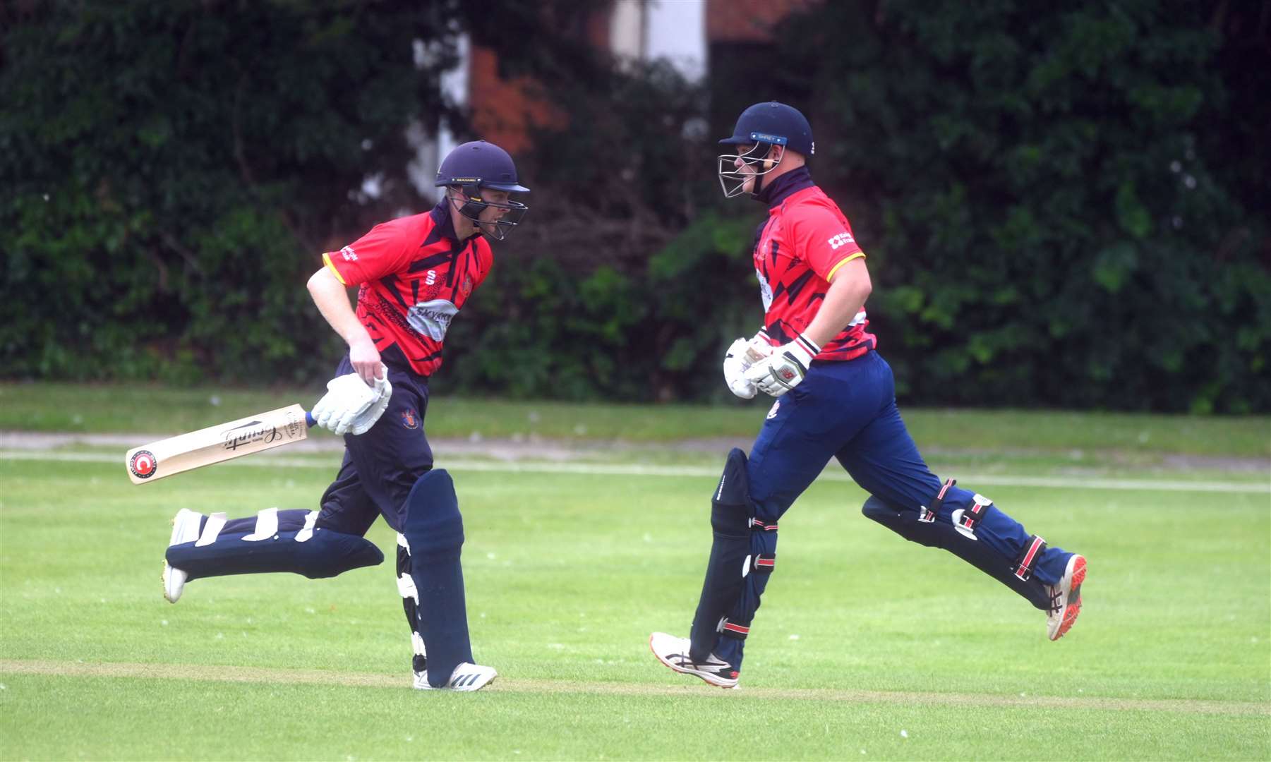 Josh Bowers and Ryan Clark batting for Wisbech v Copdock & Old Ipswichian