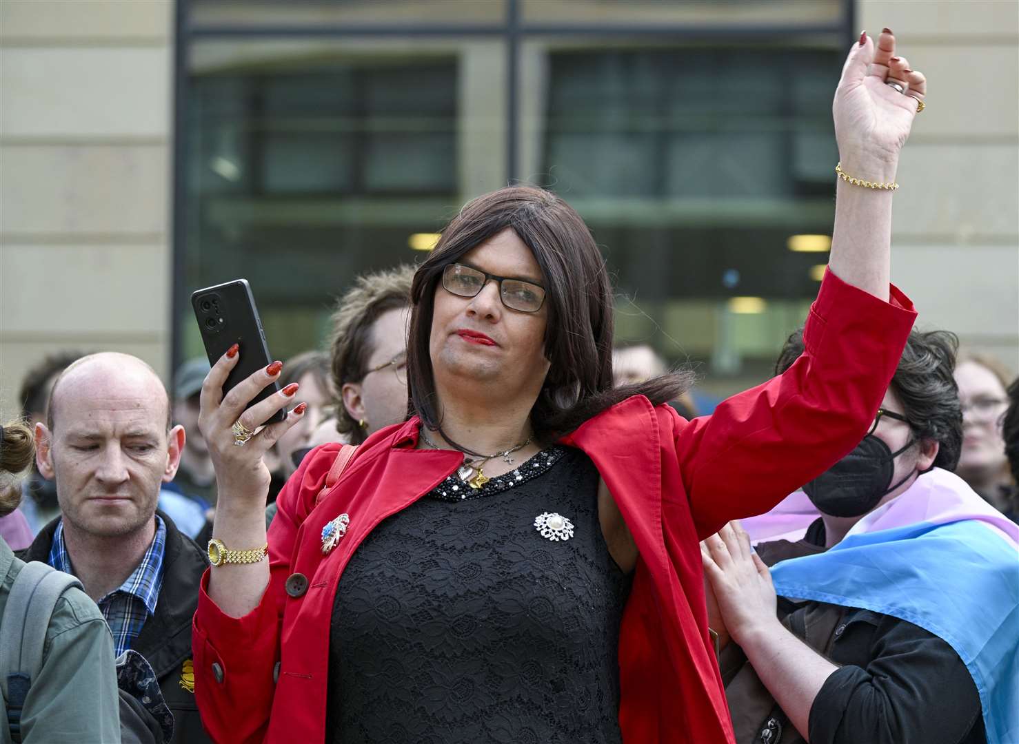 The demo brought thousands of people from trans rights groups and community organisations (Lesley Martin/PA)