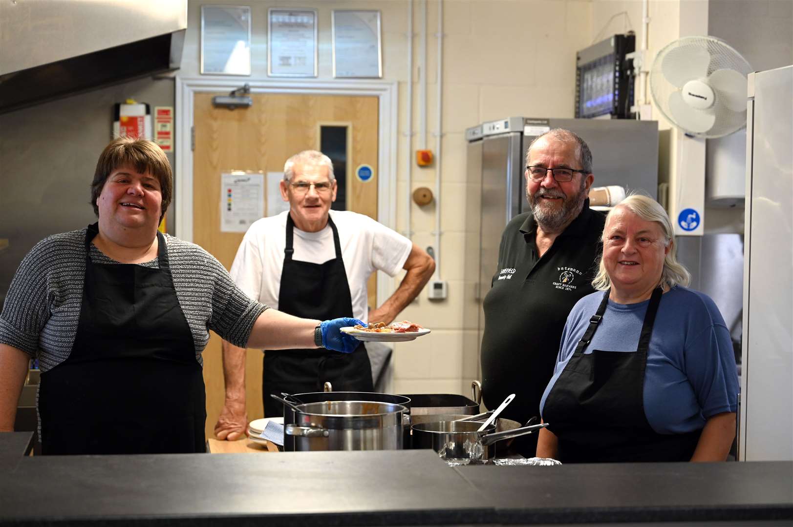 Gorefield mens breakfast club ..left to right Sam Clark, Alan Holt and Michael Humphrey Barbara Holt. (60463508)